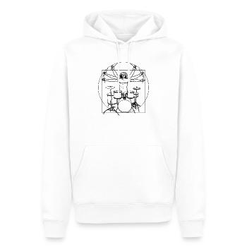 Batterie de batteur Da Vinci - Sweat à capuche Premium bio Homme - blanc - Devant - Nico (187cm)