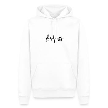 Musique Heartbeat - Sweat à capuche Premium bio Homme - blanc - Devant - Nico (187cm)
