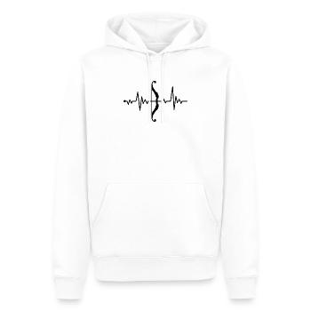 Battement de coeur de tir à l'arc - Sweat à capuche Premium bio Homme - blanc - Devant - Nico (187cm)