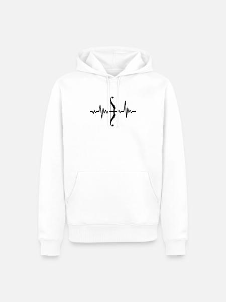 Archery heartbeat - Men’s Premium Organic Hoodie - white