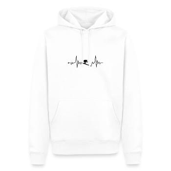 Battement de coeur de skieur - Sweat à capuche Premium bio Homme - blanc - Devant - Nico (187cm)