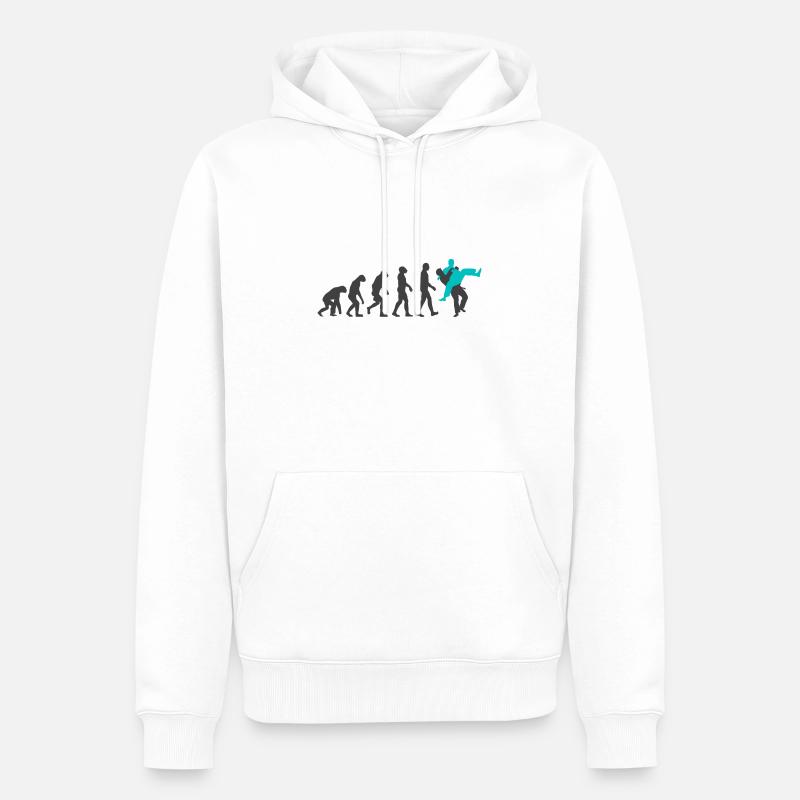 Evolution du judo - Sweat à capuche Premium bio Homme - blanc