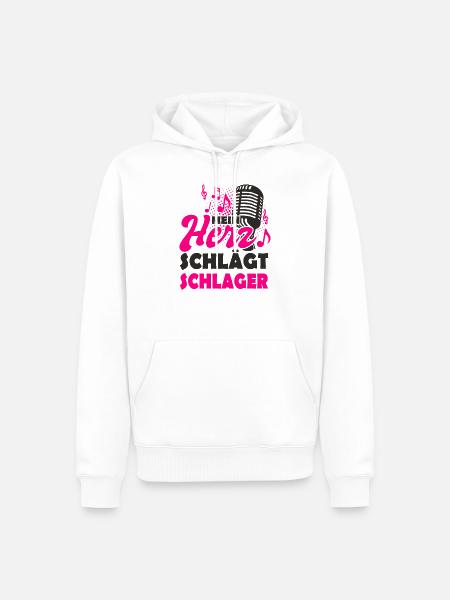 Schlagermusik - Männer Premium Bio Hoodie - Weiß