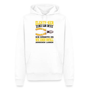 Elektriker - Männer Premium Bio Hoodie - Weiß - Vorne - Nico (187cm)