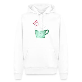 Kakao Tasse Becher - Männer Premium Bio Hoodie - Weiß - Vorne - Nico (187cm)