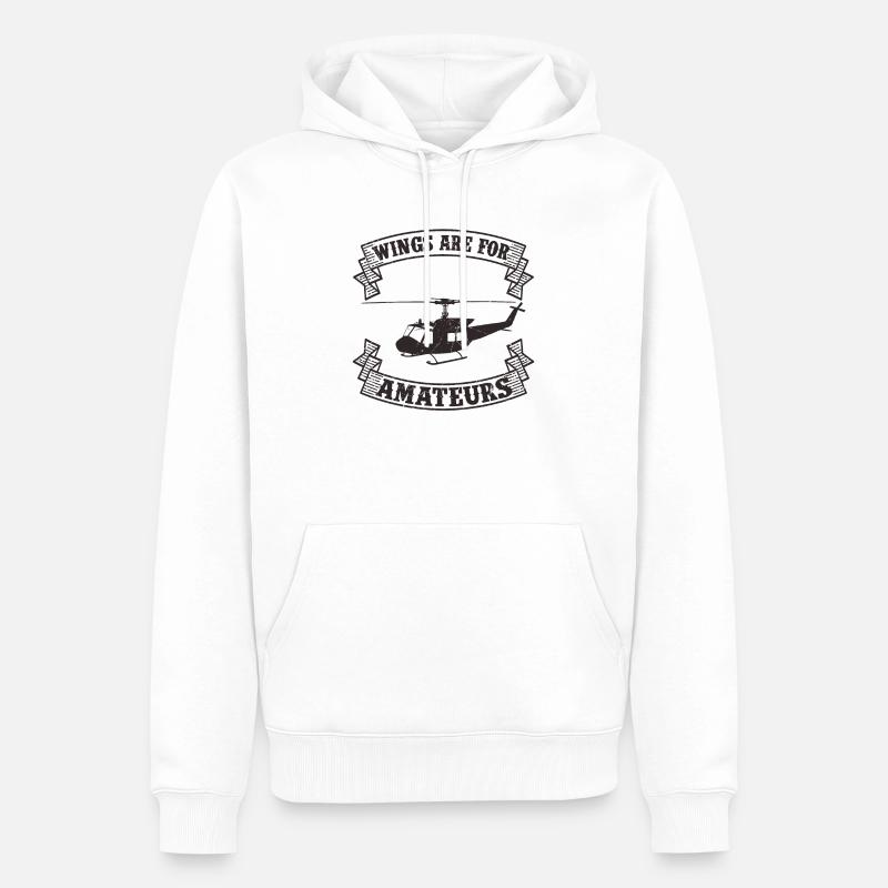 Helikopter Pilot - Männer Premium Bio Hoodie - Weiß