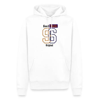 96 bon style - Sweat à capuche Premium bio Homme - blanc - Devant - Nico (187cm)
