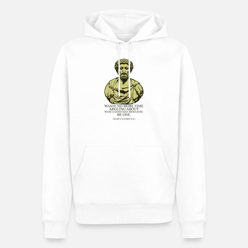 Marcus Aurelius - Männer Premium Bio Hoodie - Weiß