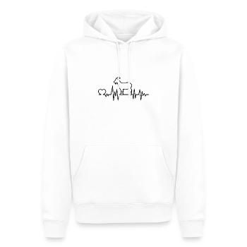 Ziege Herzschlag - Männer Premium Bio Hoodie - Weiß - Vorne - Nico (187cm)