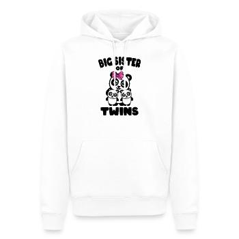 Grande soeur de jumeaux panda - Sweat à capuche Premium bio Homme - blanc - Devant - Nico (187cm)