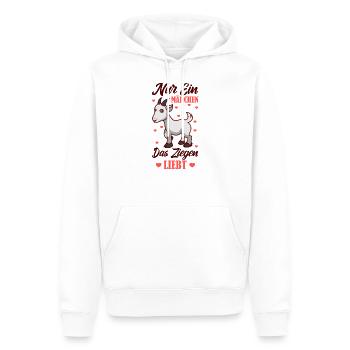 Ziege - Männer Premium Bio Hoodie - Weiß - Vorne - Nico (187cm)