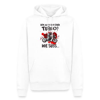 Motorrad - Männer Premium Bio Hoodie - Weiß - Vorne - Nico (187cm)