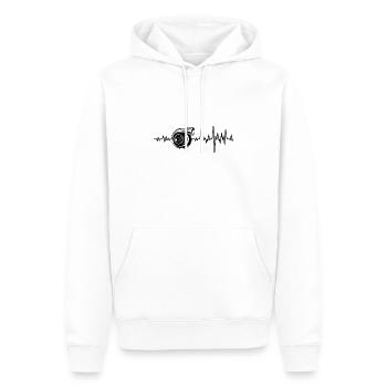 Turbo heartbeat - Men’s Premium Organic Hoodie - white - Front - Nico (187cm)