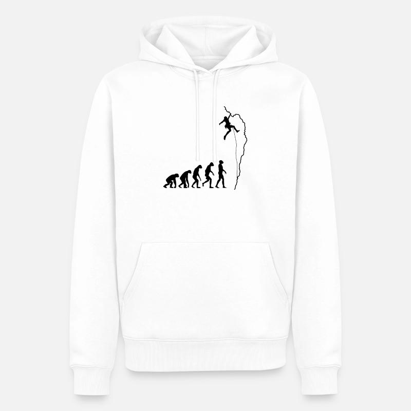 Evolution de l'escalade - Sweat à capuche Premium bio Homme - blanc