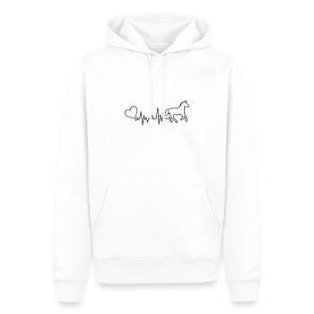 Pferde Herzschlag - Männer Premium Bio Hoodie - Weiß - Vorne - Nico (187cm)