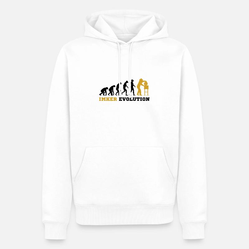 Imker Evolution - Männer Premium Bio Hoodie - Weiß