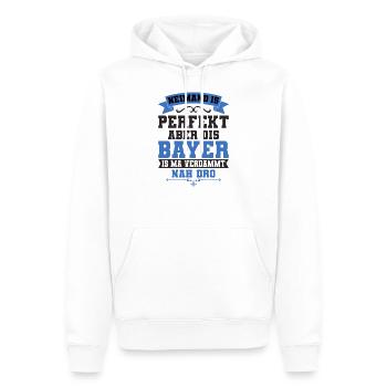 Bayrischer Dialekt - Männer Premium Bio Hoodie - Weiß - Vorne - Nico (187cm)