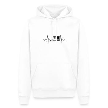Battement de coeur de piano - Sweat à capuche Premium bio Homme - blanc - Devant - Nico (187cm)