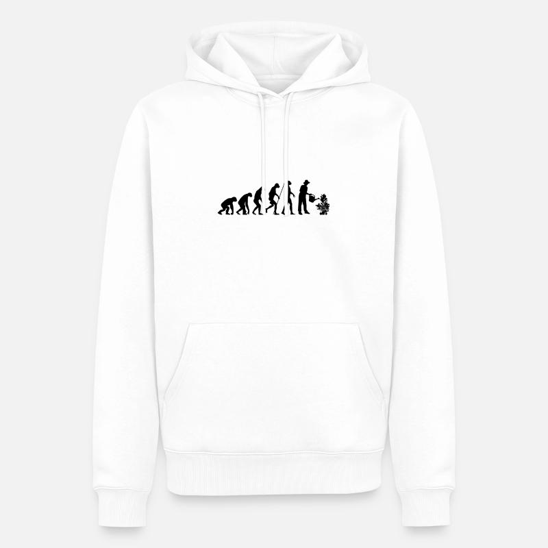 Evolution Gärtner - Männer Premium Bio Hoodie - Weiß