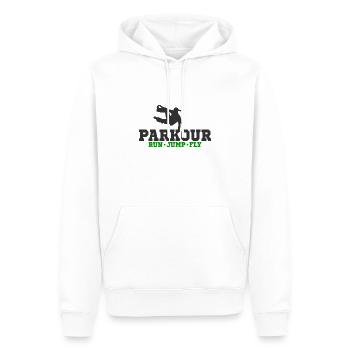Parkour - Sweat à capuche Premium bio Homme - blanc - Devant - Nico (187cm)