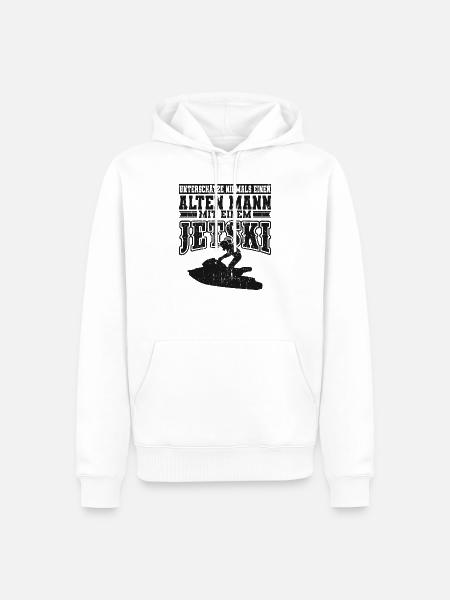 Jetski Opa - Männer Premium Bio Hoodie - Weiß
