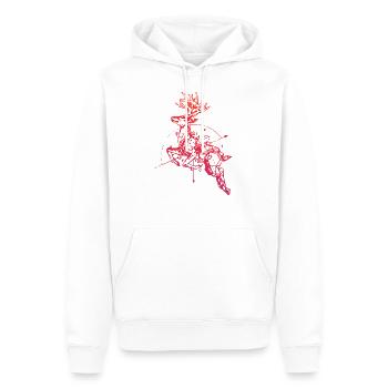 Hirsch mit Kompass - Männer Premium Bio Hoodie - Weiß - Vorne - Nico (187cm)