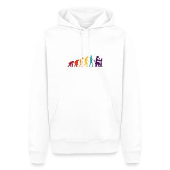 Evolution de la couture - Sweat à capuche Premium bio Homme - blanc - Devant - Nico (187cm)