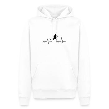 Battement de coeur de hockey sur glace - Sweat à capuche Premium bio Homme - blanc - Devant - Nico (187cm)
