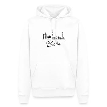 Berlin Skyline - Männer Premium Bio Hoodie - Weiß - Vorne - Nico (187cm)