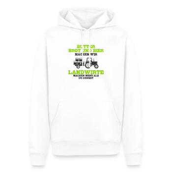 Landwirt Demo - Männer Premium Bio Hoodie - Weiß - Vorne - Nico (187cm)