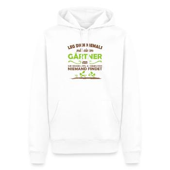 Gärtner - Männer Premium Bio Hoodie - Weiß - Vorne - Nico (187cm)