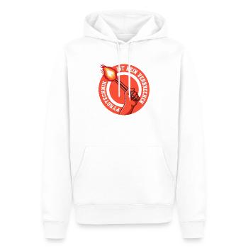 Pyrotechnik ist kein Verbrechen - Männer Premium Bio Hoodie - Weiß - Vorne - Nico (187cm)