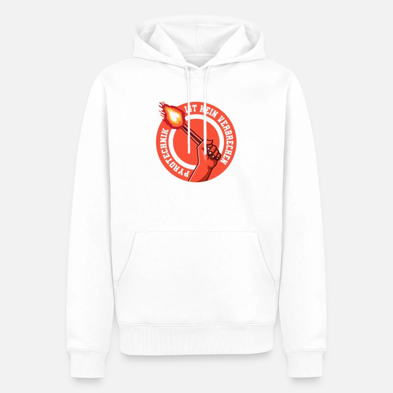 Pyrotechnik ist kein Verbrechen - Männer Premium Bio Hoodie - Weiß