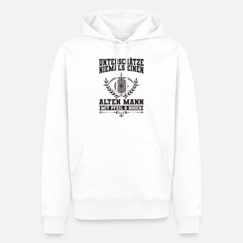 Bogenschießen - Männer Premium Bio Hoodie - Weiß