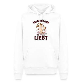 Ziegen Mädchen - Männer Premium Bio Hoodie - Weiß - Vorne - Nico (187cm)