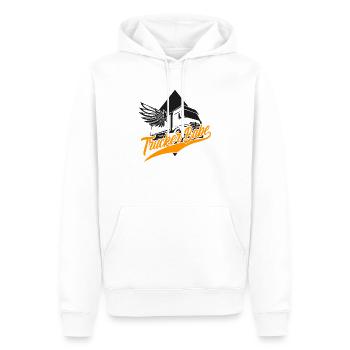 Trucker babe - Men’s Premium Organic Hoodie - white - Front - Nico (187cm)