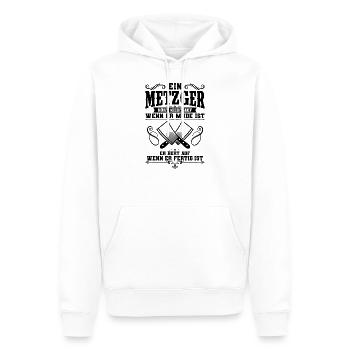 Metzger - Männer Premium Bio Hoodie - Weiß - Vorne - Nico (187cm)