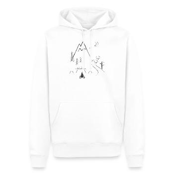 | d’aventure en plein air Décélération en forêt - Sweat à capuche Premium bio Homme - blanc - Devant - Nico (187cm)