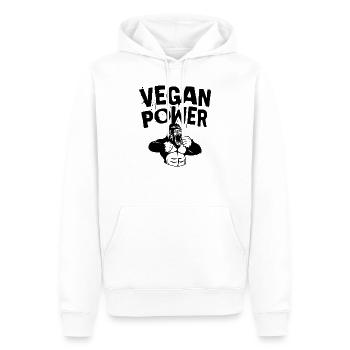 Vegan Power Bodybuilding Gorille idée cadeau - Sweat à capuche Premium bio Homme - blanc - Devant - Nico (187cm)