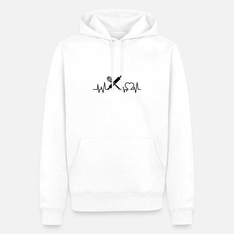 Bäcker Herzschlag - Männer Premium Bio Hoodie - Weiß