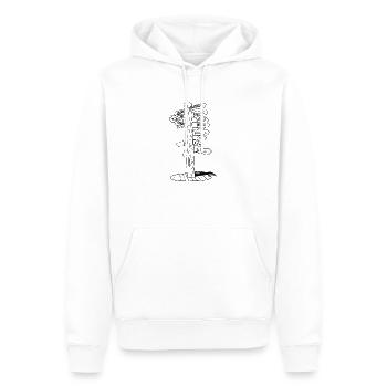 Voyage vacances voyage camping - Sweat à capuche Premium bio Homme - blanc - Devant - Nico (187cm)