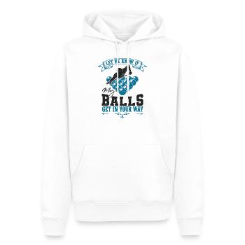 Billard - Männer Premium Bio Hoodie - Weiß - Vorne - Nico (187cm)
