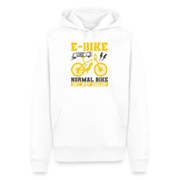 Vélo électrique - Sweat à capuche Premium bio Homme - blanc - Devant - Nico (187cm)