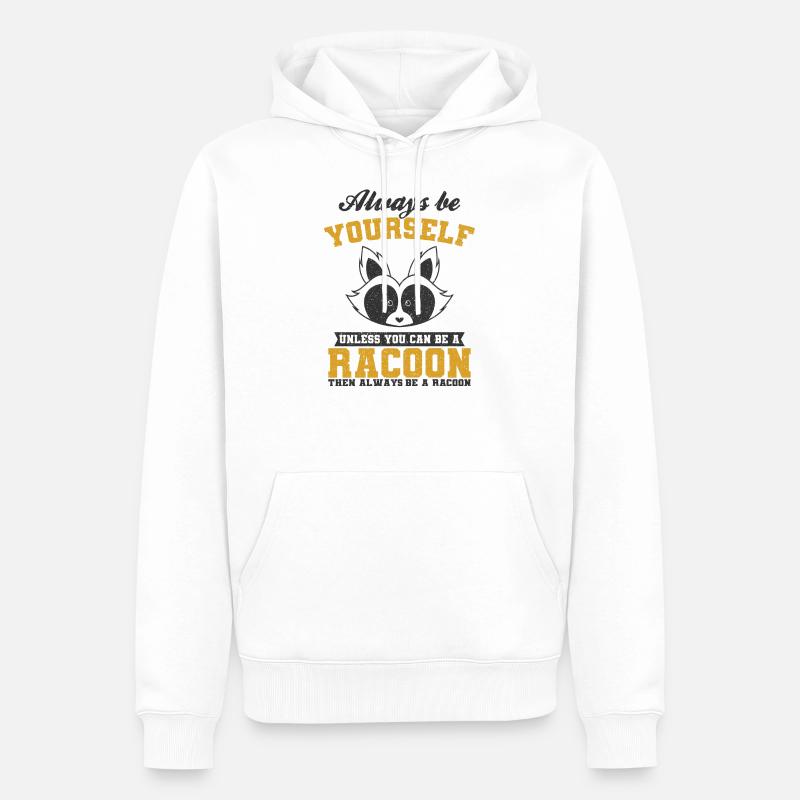 Raton laveur - Sweat à capuche Premium bio Homme - blanc