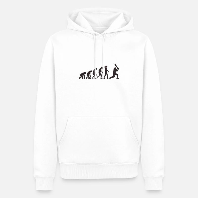 Evolution du cricket - Sweat à capuche Premium bio Homme - blanc