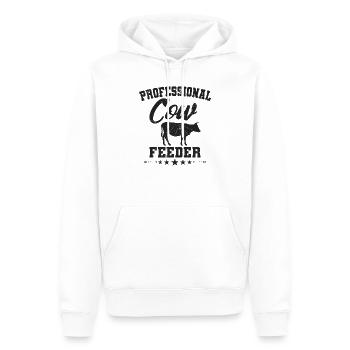 Vache - Sweat à capuche Premium bio Homme - blanc - Devant - Nico (187cm)