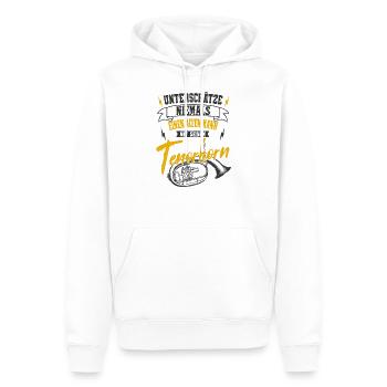 Tenorhorn - Männer Premium Bio Hoodie - Weiß - Vorne - Nico (187cm)