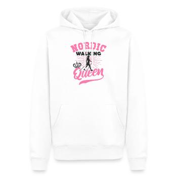 Reine de la marche nordique - Sweat à capuche Premium bio Homme - blanc - Devant - Nico (187cm)