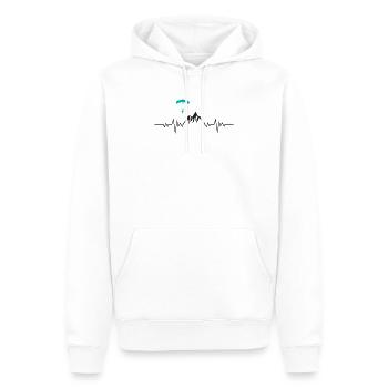 Gleitschirmfliegen Herzschlag - Männer Premium Bio Hoodie - Weiß - Vorne - Nico (187cm)