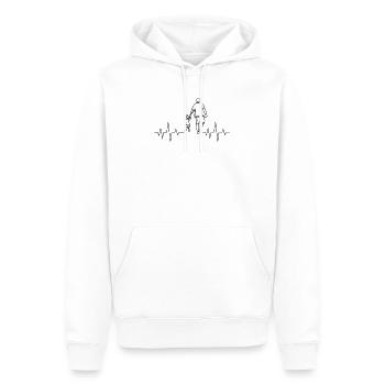 Vater Und Tochter Herzschlag - Männer Premium Bio Hoodie - Weiß - Vorne - Nico (187cm)